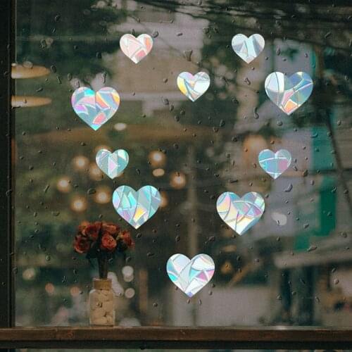 24 Style Window Decoration Film Rainbow Prism Heart Decals Home Decor Living Room Bathroom Balcony Electrostatic Glass Sticker