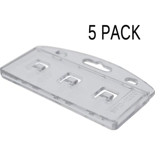 5/10 Pack Heavy Duty Vertical Half Card Badge Holder For Smart Cards Common Access Credit Cards Crystal Clear Hard Polycarbonate