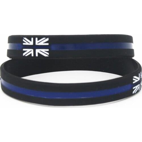 50PCS New Black Blue Vintage England Flag Silicone Wristbands THE Britain Charity UK Silicone Bracelets &Bangles Gifts SH189