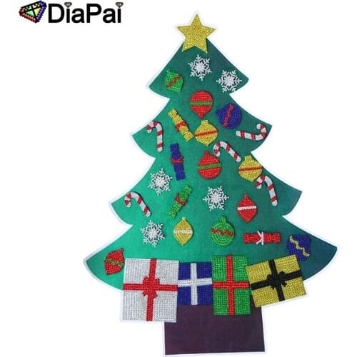 DiaPai 5D DIY Diamond Painting Christmas Tree New Year Gift Kid Toy Artificial Tree Wall Window Sticker Christmas Home Decor