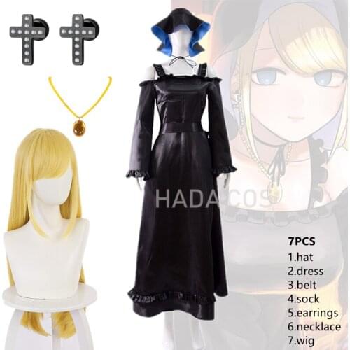 Anime Alice Lendrott Cosplay Dress Shinigami Bocchan to Kuro Maid Earrings NecklaceThe Duke of Death and His Maid Costume Hat