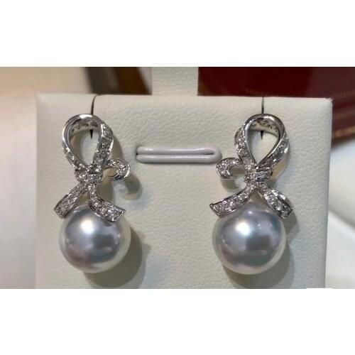 Bow Knot 925 Sterling Silver Earrings Mounts Findings Mountings Settings Jewelry Parts Fittings for Pearls Coral Jade Agate