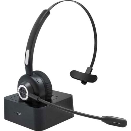 BH-M97 Bluetooth Wireless Headset V5.0 With Micphone For Center Office Skype Truck Driver Hands-Free Call Earphone Charging Base