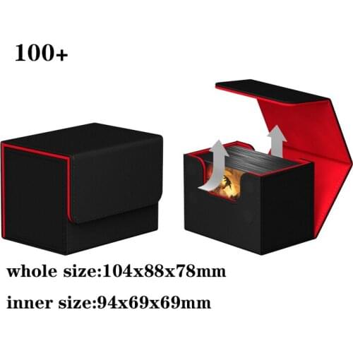 Black And Red Card Case Deck Box Storage Box For Board Game Cards MTG/TCG/PKM/PTCG/YGO Yugioh Can Hold 100+ Cards