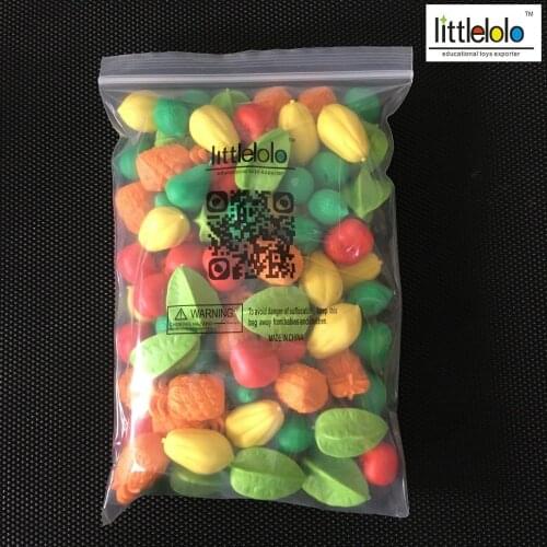 Baby toys montessori learning figures Imitate toys of fruits like pineapple carambola melon lemon pear and persimmon 96pcs/bag