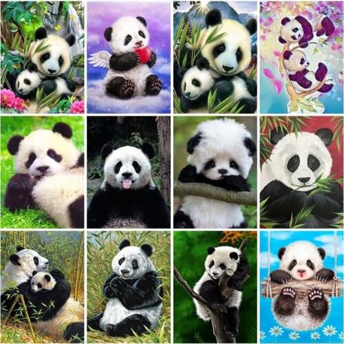 DIY Panda 5D Diamond Painting Full Round Resin Animal Diamond Embroidery Cross Stitch Kits Mosaic Wall Art Home Decor
