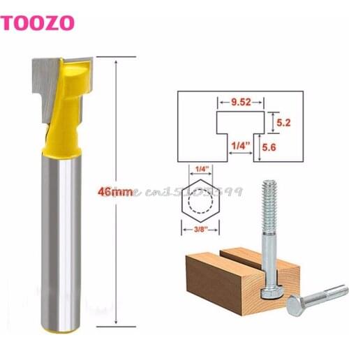 3/8'' T-Slot Cutter 1/4'' Shank Steel Handle Milling Woodworking Router Bit G08 Whosale&DropShip