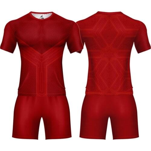 Customized Men Soccer Sets Soccer Jersey Soccer Uniforms Football Jerseys Kit Dry Sublimated Youth Kids Football Training Sets