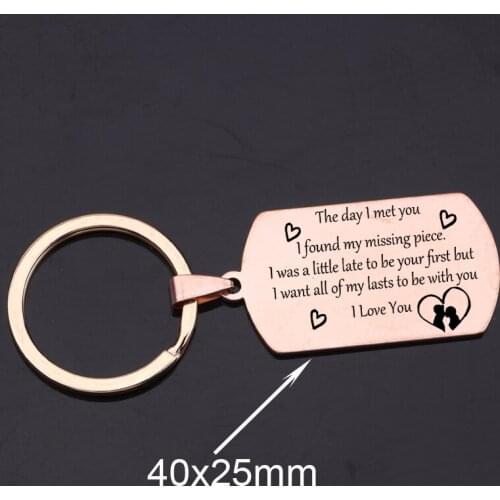 Personal Custom Couple Keychain Gift Text: I Want All Of My Lasts To Be With You. I Love You.Creative Boyfriend Girlfriend Gifts