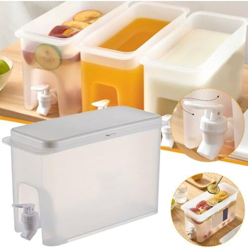 3.5L Water Pitcher with Lid Large Capacity Water Jug Dispenser with Faucet Plastic Iced Tea Juice Drink Kettle Cold Water Bottle