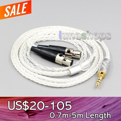 LN006569 4.4mm 3.5mm 2.5mm XLR 8 Core Silver Plated OCC Earphone Cable For Audeze LCD-3 LCD-2 LCD-X LCD-XC LCD-4z LCD-MX4 LCD-GX