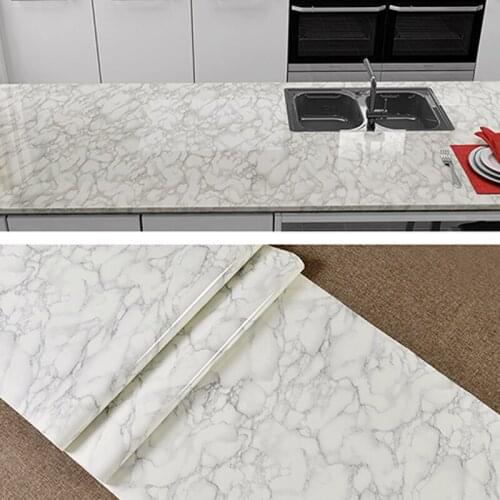 10 Meters Kitchen Oil-Proof Sticker Furniture Renovation Wallpaper Bathroom Basin Self-Adhesive Stove Marble Waterproof Sticker