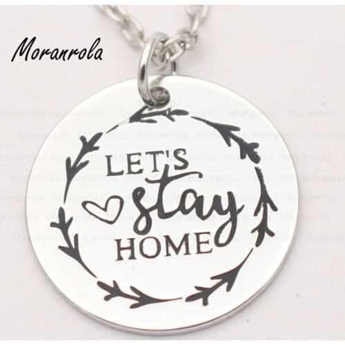 New arried" Lets Stay Home "Copper necklace Keychain,charm Love Quote Jewelry Family necklace home charm Home Sweet Home