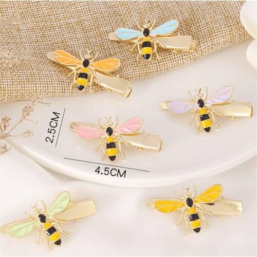 Sweet Hairpin Small Bee Animal Hair Clip Women Alloy Hairwear Hair BB Pin Barrette Metal Headdress Fashion Handmade Accessories