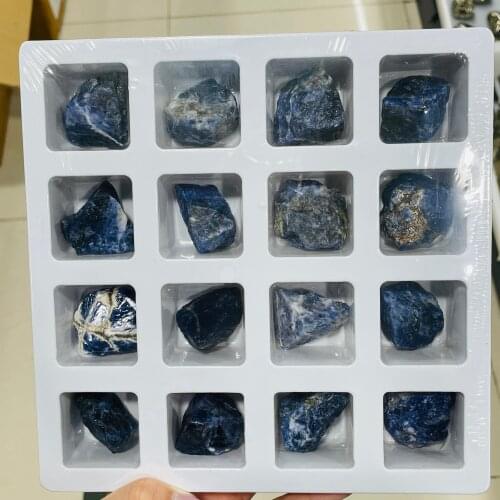 Natural Blue-vein Stone Rough Crystal Tumbled Irregular PVC Box Gift Collection