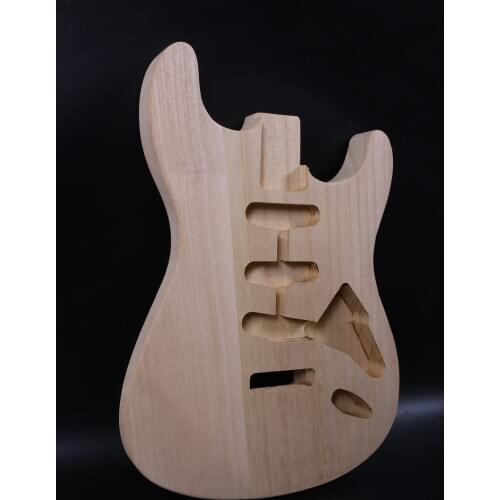 Unfinished Guitar Body Strat Style SSS Paulownia Wood DIY Electric Guitar SANDED