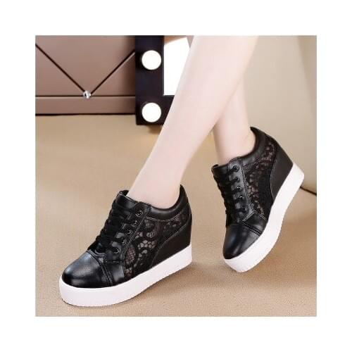 2019 new Fashion Wedge Women Footwear Height Increasing women Shoes Womens casual shoes Sneakers white black women shoes