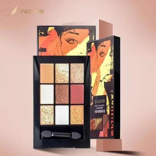 SINGERBIRD Beauty Eyeshadow Palette Colorful Shadows Palett Glitter Highlighter Shimmer Make Up Pigment Matte Eye Shadow Pallete