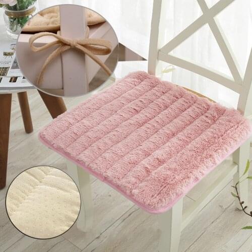 Luxury Cotton Bench Office Cushion Student Boss Cushion Winter Warm Non-slip Plush Dining Chair Cushion Washable