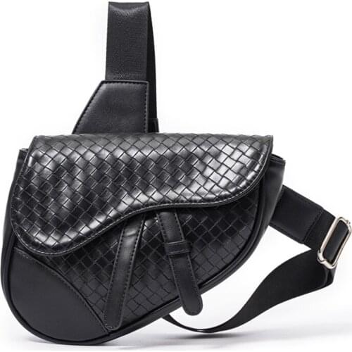 Casual Waetproof Leather Plaid Pattern Messenger Bag For Man Mini Ipad Chest Bags Male Shoulder Bag Luxury New Men Crossbody Bag