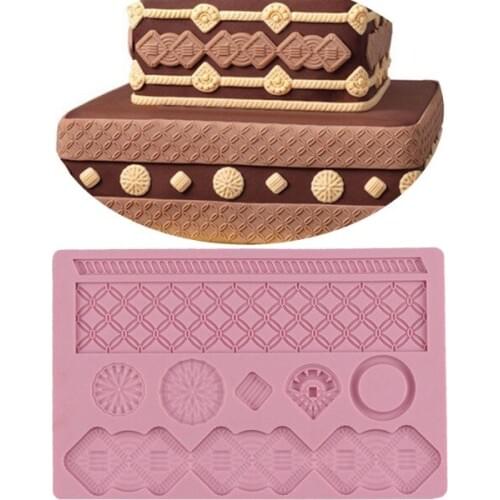 Lattice Lace Silicone Embossing Die Fondant Cake Mold Sugar Arts Cake Decorating Tools Flower Mold Baking Tools E734