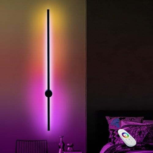 Modern Colorful Led Wall Lamp With Remote Control Rgb Night Lights For Home Decor Sconce Apply Office Kitchen Fixture Decoration