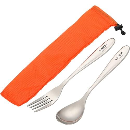 Lixada Titanium Spoon/Fork Lightweight Dinner Spoon/Fork Table Spoon/Fork for Home Outdoor Picnic Camping Hiking Traveling