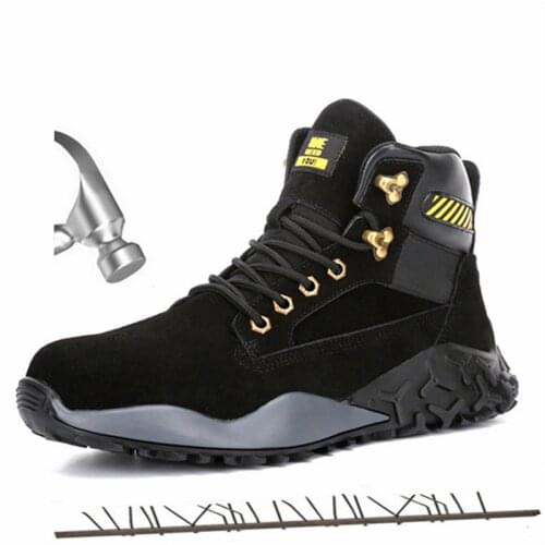 High Mens Boots Steel Toe Cap Work Safety Shoes Waterproof Non-slip Outdoor Construction Protection Boots Indestructible Shoes