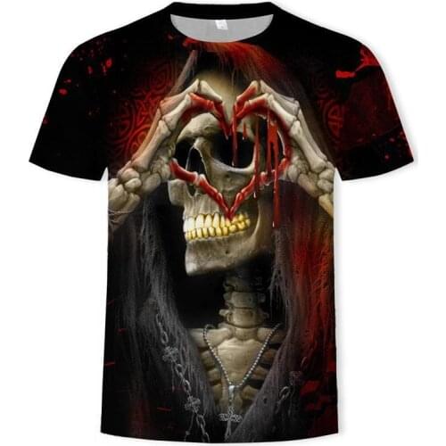 Funny T Shirt Skull Men 3d High Definition Printed Street Hip-Hop T Shirt Casual Fitness Tshirt Men Clothing Asian Plus-Size 6xl