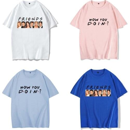 1pcs TV Series Friends Unisex Short Sleeve Cotton Summer T-shirt Cosplay Costume for Women Men Christmas Gift Hot