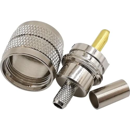 10Pcs/lot UHF Male Plug PL259 Pl-259 Crimp Connector for RG58/142 LMR195 LMR200 RG400 RF Coaxial Cable