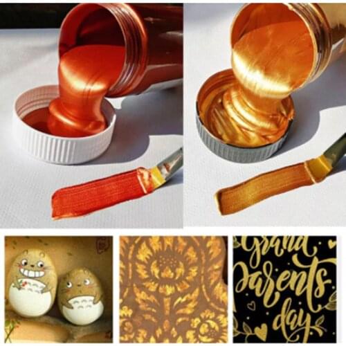 100ml Golden Acrylic Paint Foguang Gold Waterproof Liquid Hand Painting Pigment