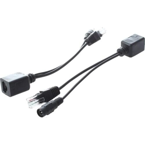 2 Cable DIY PoE Power Supply RJ45 Ethernet Passive 50V RJ45 male / female + DC 5.5mm male adapter cable #8