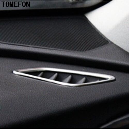 2PCS Interior Styling For Kia Optima K5 2016 2017 LHD Car ABS Chrome Interior AC Trim Dashboard Air Vent Outlet Cover Trim