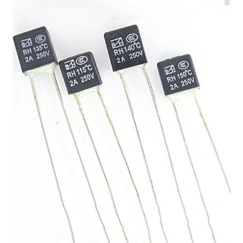 200PCS/1LOT 250V 2A RH Square Thermal Temperature Fuse 92/95/105/110115/120/125/130/135/140/145/150