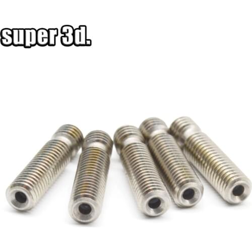 5 pcs/lot 3D Printer M6*26mm heat break Throat For MK8 1.75mm Filament Stainless Steel all metal for extruder