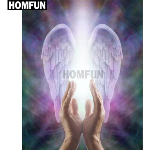 HOMFUN Full Square/Round Drill 5D DIY Diamond Painting "Angel wings" Embroidery Cross Stitch 5D Home Decor Gift A03754