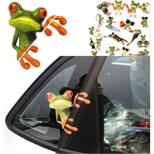 PVC Car Creative Sticker Frog Sticker Small Car Sticker Style Random 1pcs