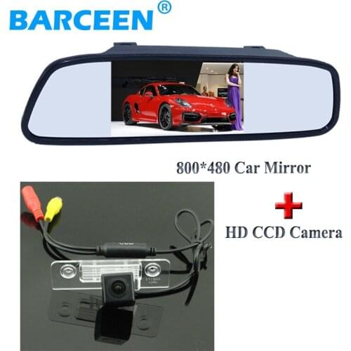 Adapt for Skoda Octavia 4.3" car display mirror monitor lcd screen with 170 wide view angle car rear reserve camera hd ccd
