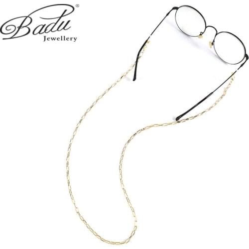Badu 2021 2Pcs/set Fashion Mask Sunglasses Chain Eyeglass Lanyards Beaded Women Slip Metal Accessory Necklace Gift