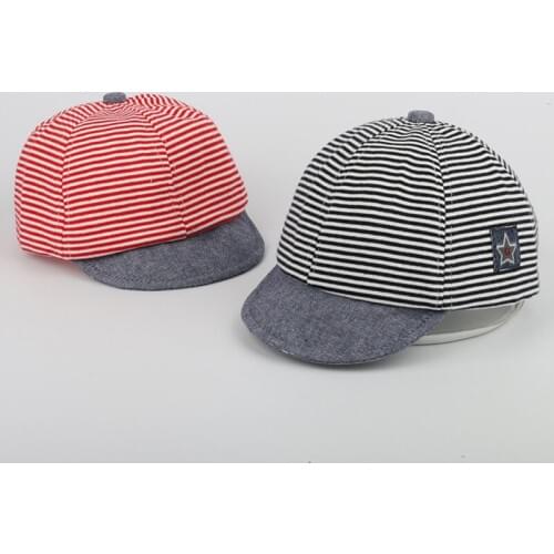1Pc Summer Newborn Baby Girl Boy Sun Cap Cotton Beret Hat Striped Adjustable Children Baseball Cap for 3-24 Months Toddle Kids