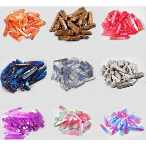 10pcs Natural Crystal Quartz Sticks Bead Bulk Drilled Point Spacer Beads Charm For Diy Necklace Earring Jewelry Making Accessory