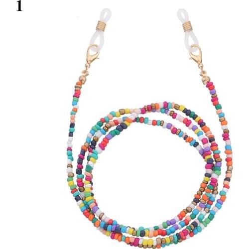 Bohemian Glasses Chain Colorful Bead Glasses Chain Mask Chain Lanyard Non-slip Chain Womens Neck Chain for Eyeglass Sunglasses