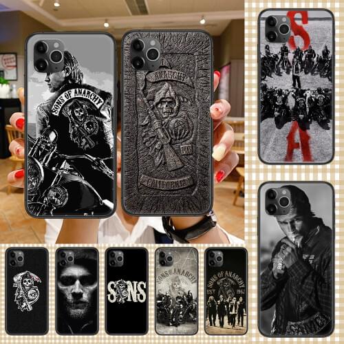 TV Sons of Anarchy Phone Case Cover Hull For iphone 5 5s se 2 6 6s 7 8 12 mini plus X XS XR 11 PRO MAX black tpu hoesjes luxury