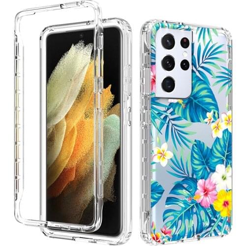 Funda Case for Samsung Galaxy S21 Ultra Note 20 S20 FE A52 A72 A12 A51 A71 Butterfly Floral Banana Leaf Coque Phone Case Cover