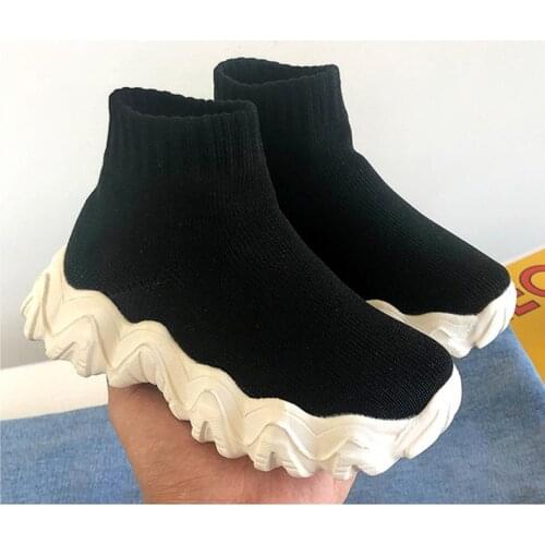 2021 Children Flying Knitting Sock Shoes Boys Girls High-top Running Shoes Fashion Kids Breathable Non-slip Sports Sneakers Shoe