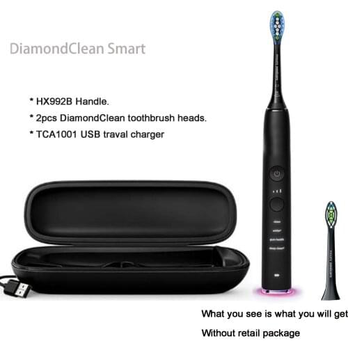 Philips Sonicare DiamondClean Smart toothbrush 9300 Series HX992B Handle &Toothbrush heads & Travel charger w/o Box