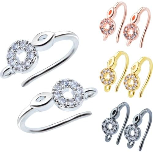 Peixin DIY Handmade Zircon Earring Hook Hypoallergenic Earring Accessories Findings Charm Brass Fashion Design Jewelry Making