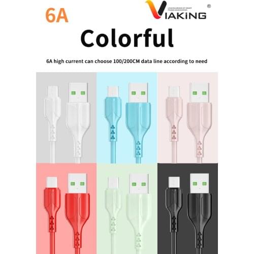 1M 6A USB Fast Charging Cable For iPhone11 12 Plus 6S Pro Micro USB Type-C Data Cord For Huawei P40 30 Samsung S20 Xiaomi Redmi