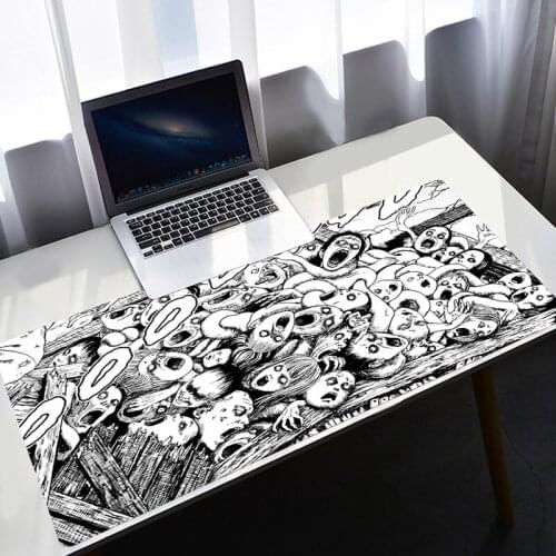 Junji ito Mousepad Gamer PC Carpet Computer Mouse Pad Anime Gaming Accessories Keyboard Large 400X900 Rubber For CSGO LOL Table